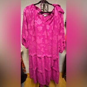 Pioneer Woman Vibrant Pink Floral Dress